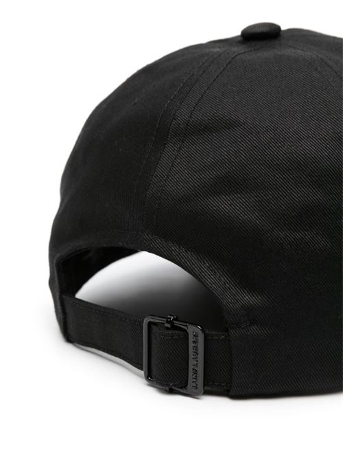 Black cotton-linen blend gabardine cap SAINT LAURENT | 7780633YP191000